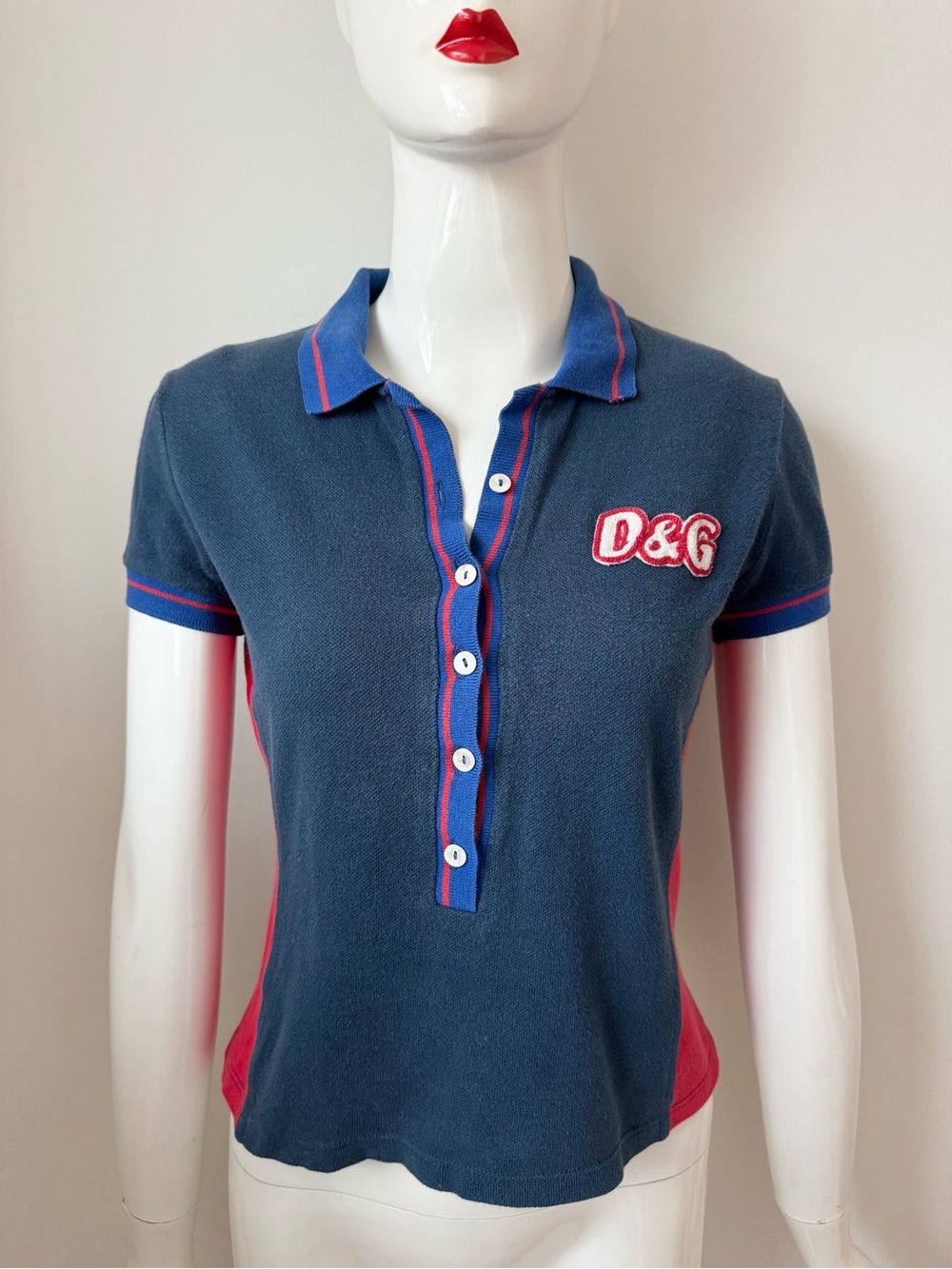 Vintage D&G Dolce&Gabbana blue polo tshirt